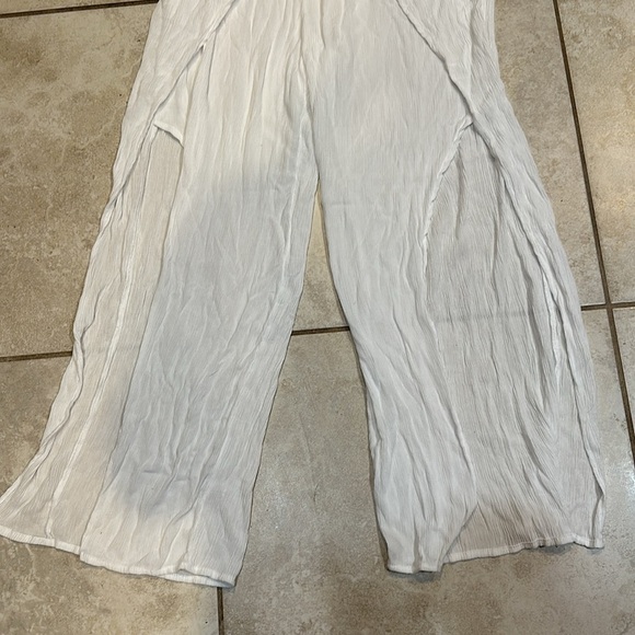Kona Sol White Crinkled Gauze Tie Front Cover Up Pants XL - Picture 6 of 6